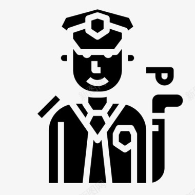 警察阿凡达卡通图标图标