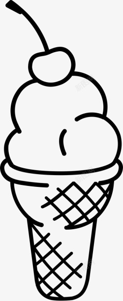 软冰淇淋冷冻蛋羹冷冻奶油冻甜点图标高清图片