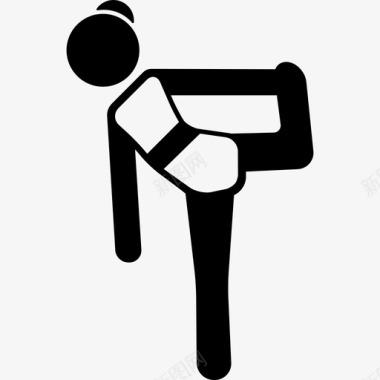 女人屈膝运动瑜伽图标图标