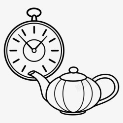 茶时素材喝茶时间新鲜开始壶图标高清图片