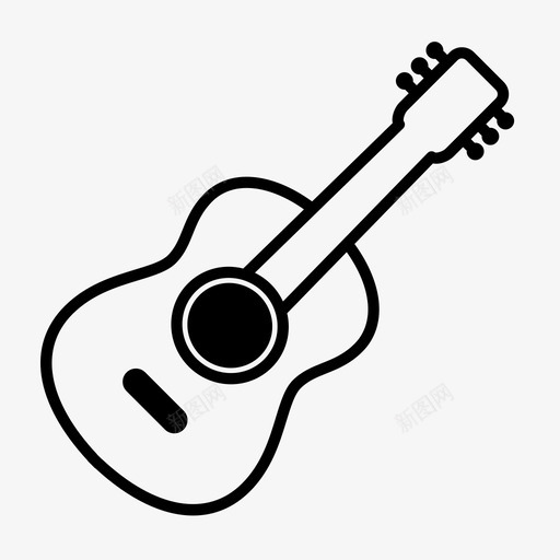 吉他原声乐器图标svg_新图网 https://ixintu.com 乐器 原声 吉他 声音 歌曲 音乐