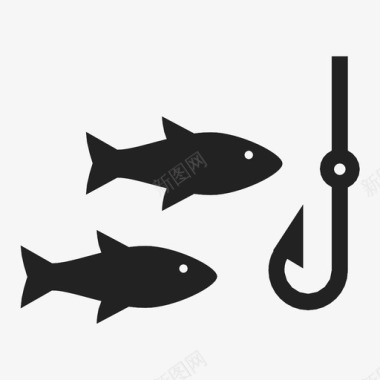 钓鱼鱼竿鱼图标图标