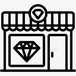 城市之窗标志珠宝店城市线性图标高清图片