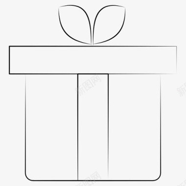 礼品盒礼物手绘生日礼物图标图标