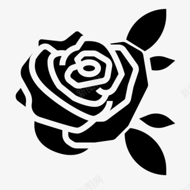 玫瑰花芳香图标图标