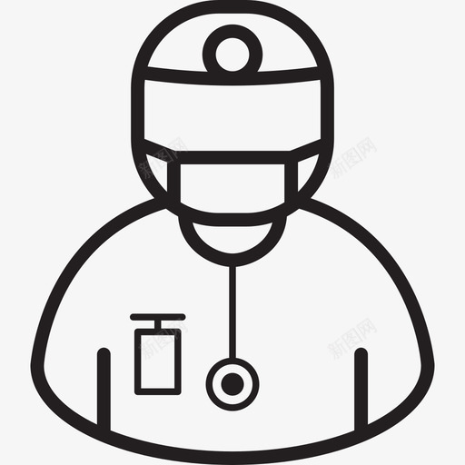 带面罩的外科医生医生医院的东西图标svg_新图网 https://ixintu.com 医生 医院的东西 带面罩的外科医生