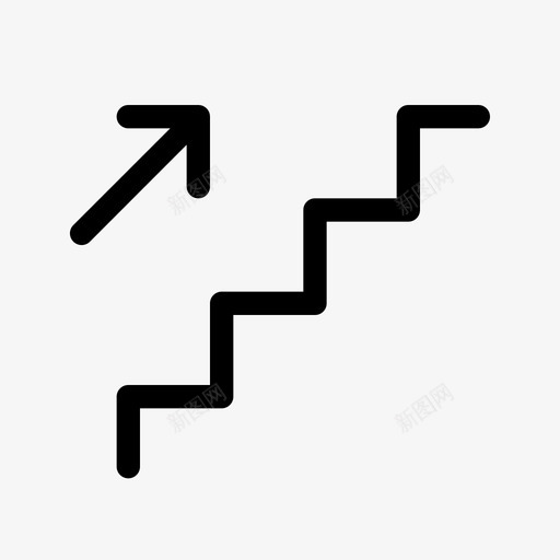 楼上楼梯向上图标svg_新图网 https://ixintu.com 向上 标志线 楼上 楼梯
