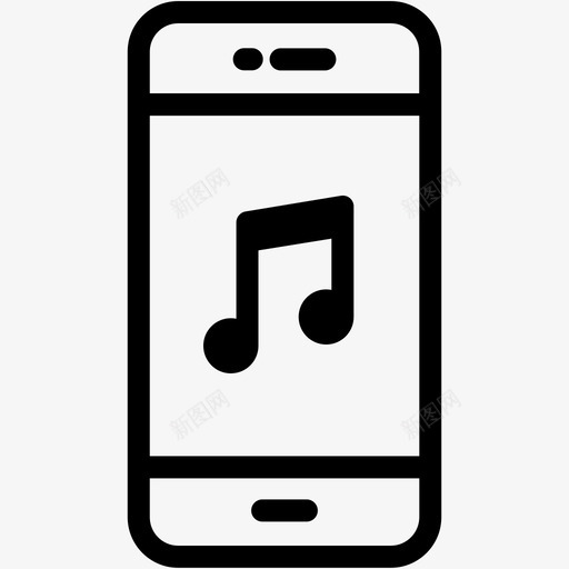音乐手机设备图标svg_新图网 https://ixintu.com 手机 智能手机 智能手机vol3 设备 音乐