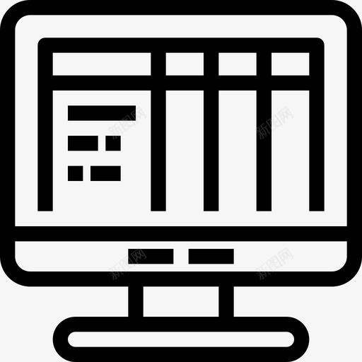 财务报告银行计算机图标svg_新图网 https://ixintu.com 会计和商务 发票 技术 计算机 财务报告 银行