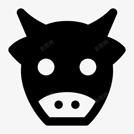 牛动物牛肉图标svg_新图网 https://ixintu.com 动物 哞哞 小牛 牛 牛肉 脸 跳跃图标动物字形
