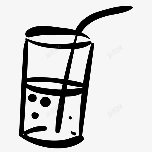 玻璃杯饮料果汁图标svg_新图网 https://ixintu.com 手绘 果汁 水 玻璃杯 饮料