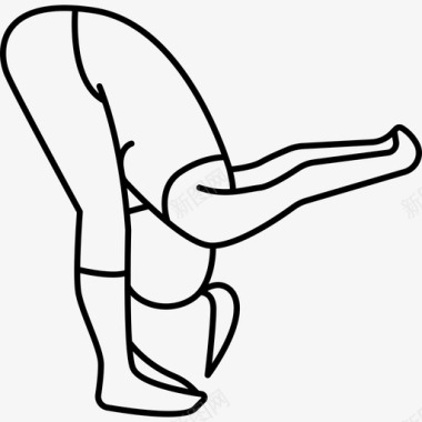 女性屈腰到脚运动瑜伽和普拉提图标图标