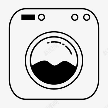 洗衣机洗衣房洗衣服务图标图标