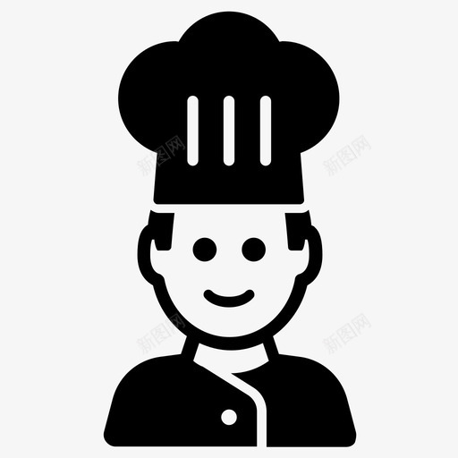 厨师厨房餐厅图标svg_新图网 https://ixintu.com 厨师 厨房 表情笑脸 餐厅