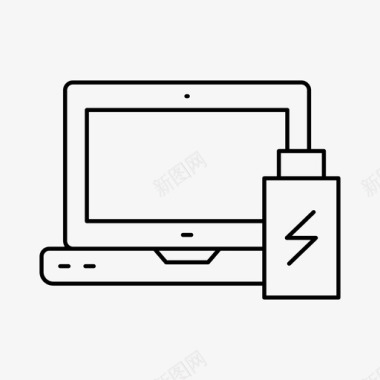 充电电池电子笔记本电脑图标图标