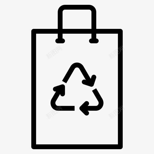回收袋保护生态图标svg_新图网 https://ixintu.com 保护 再利用 创新环境 回收袋 生态
