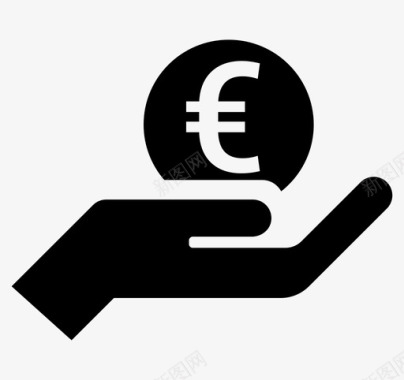 工资欧元费用图标图标