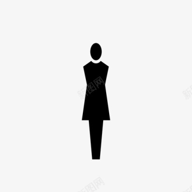 女性连衣裙时尚图标图标