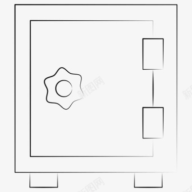 银行金库手绘业务管理图标图标