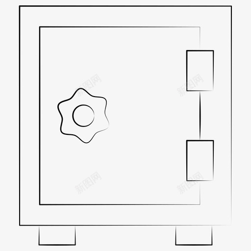 银行金库手绘业务管理图标svg_新图网 https://ixintu.com 手绘业务管理 金库 银行