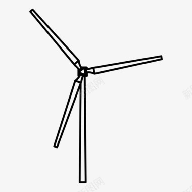风力涡轮机生态电力图标图标