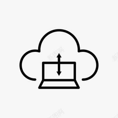 云计算云数据笔记本电脑图标图标
