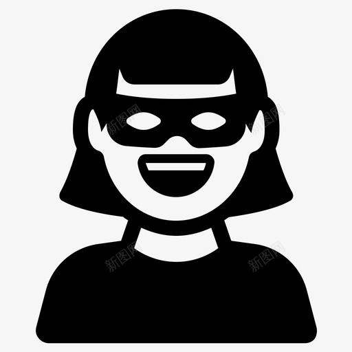 超女淑女面具图标svg_新图网 https://ixintu.com 淑女 表情表情笑脸 超女 面具