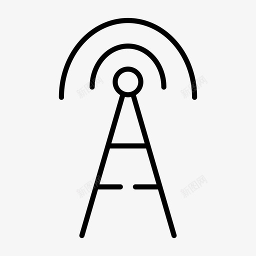 wifi信号天线连接图标svg_新图网 https://ixintu.com wifi信号 互联网 天线 媒体缝隙稀薄 连接