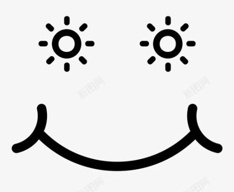 快乐的太阳明亮的满足的图标图标
