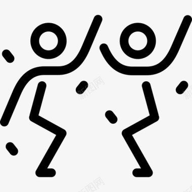 男人跳舞人类生活直系图标图标
