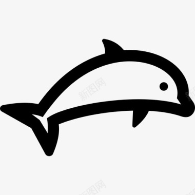 海豚宽吻海豚深色图标图标