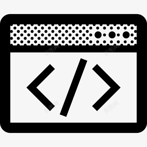 网站代码代码控制台图标svg_新图网 https://ixintu.com 代码 开发 控制台 粗轮廓点 网站代码