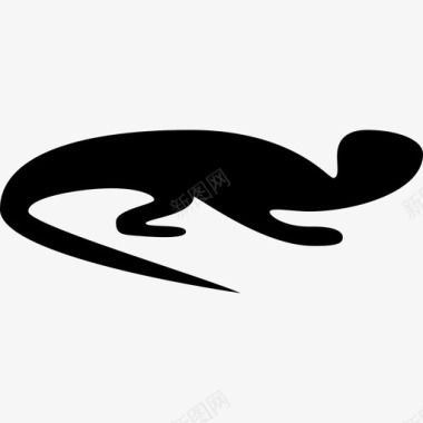 蜥蜴面朝右动物动物的轮廓图标图标