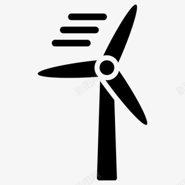 风力涡轮机能源绿色图标图标