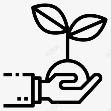 植物生态手图标图标