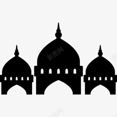 清真寺圆顶纪念碑伊斯兰偶像图标图标