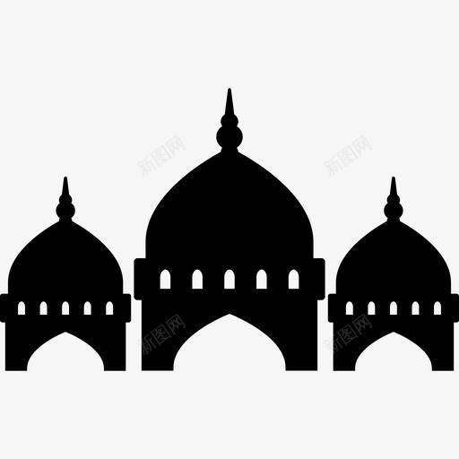 清真寺圆顶纪念碑伊斯兰偶像图标svg_新图网 https://ixintu.com 伊斯兰偶像 清真寺圆顶 纪念碑
