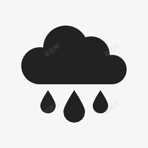 雨云雨滴图标svg_新图网 https://ixintu.com 云 天气 雨 雨滴