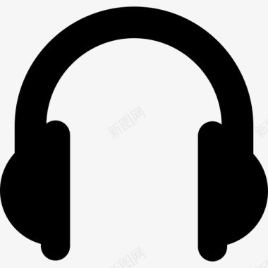 大耳机音乐网络象形图图标图标