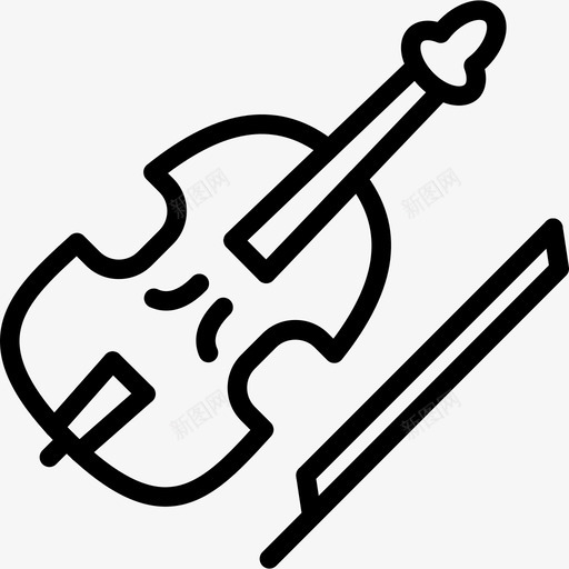 小提琴乐器音乐图标svg_新图网 https://ixintu.com 乐器 小提琴 音乐