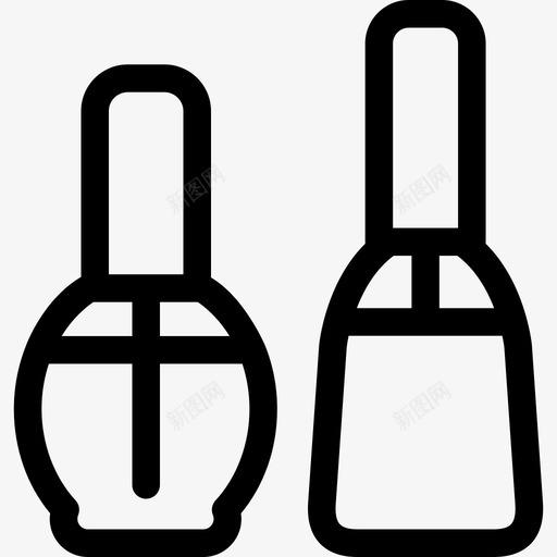 两个指甲油漂亮的直线型的图标svg_新图网 https://ixintu.com 两个指甲油 漂亮的 直线型的