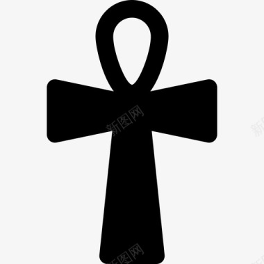 安克十字架形状和平与爱图标图标