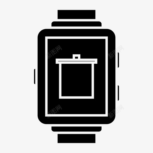 垃圾桶设备智能手表图标svg_新图网 https://ixintu.com 垃圾桶 技术 智能手表 设备