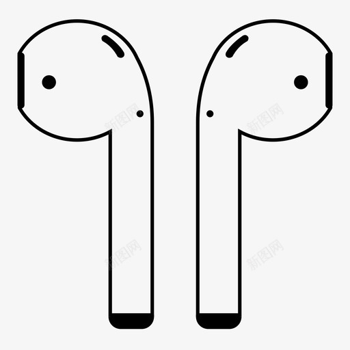airpods入耳式耳机音乐图标svg_新图网 https://ixintu.com airpods 入耳式耳机 扬声器 无线设备 音乐