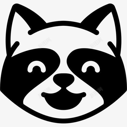 快乐表情情绪图标svg_新图网 https://ixintu.com 快乐 情绪 感觉 浣熊 浣熊表情线 表情