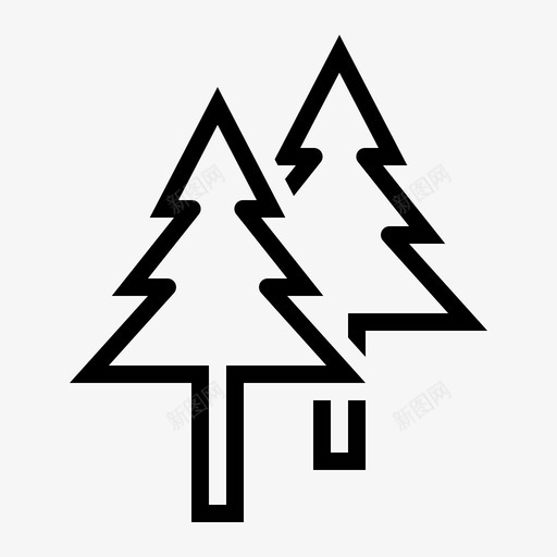 松树圣诞树植物图标svg_新图网 https://ixintu.com 圣诞树 松树 树和盆栽植物 植物
