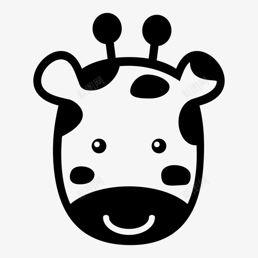 长颈鹿动物玩具动物图标svg_新图网 https://ixintu.com 动物 动物玩具 动物脸 可爱的动物 填充动物 长颈鹿