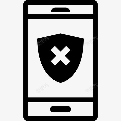不安全设备防病毒屏蔽图标svg_新图网 https://ixintu.com 不安全 不安全设备 屏蔽 无保护 智能手机 智能手机套件 防病毒