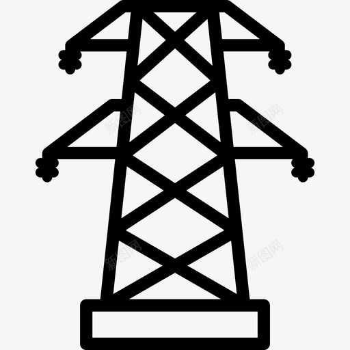 电杆电力铁塔图标svg_新图网 https://ixintu.com 公用事业 电力 电杆 能源和工业概况 铁塔