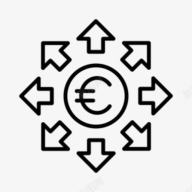 欧元银行支出图标图标